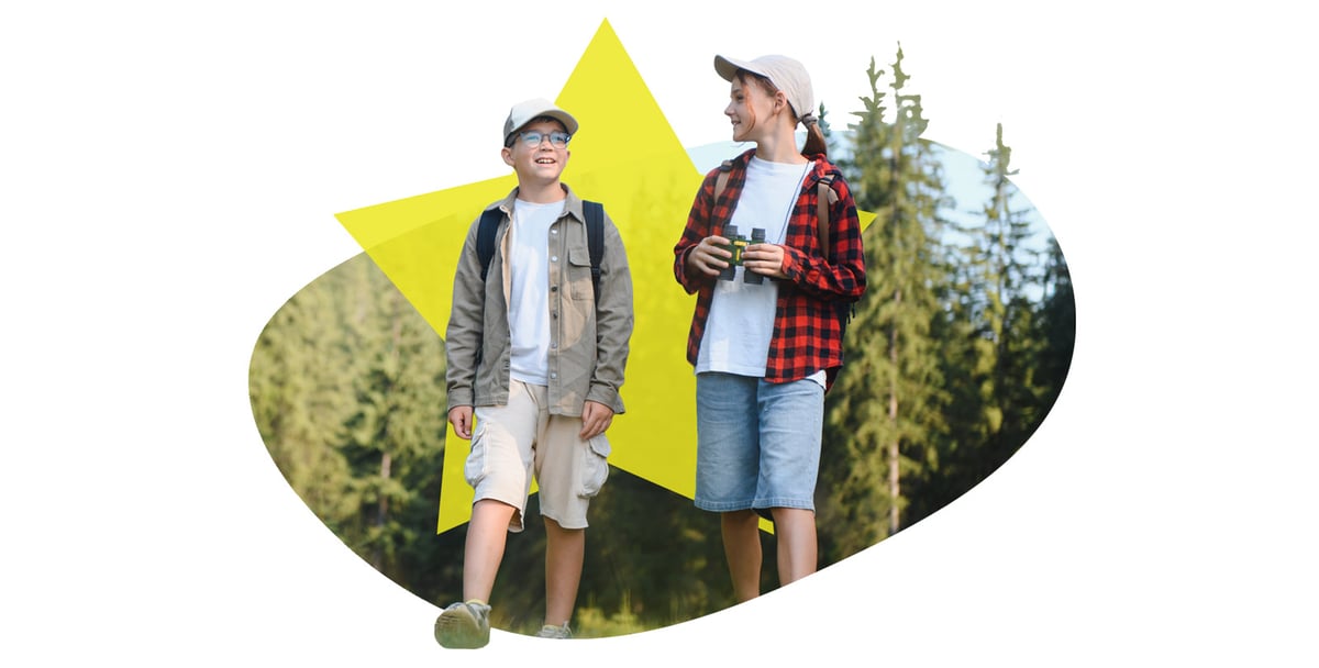 Williamsburg students happy hiking on an Adventure